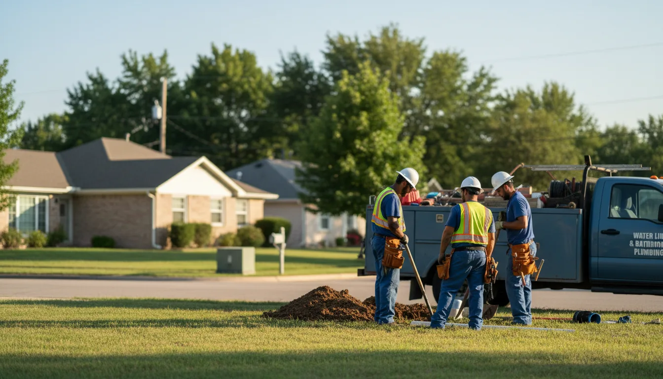 Residential water line and bathroom plumbing service in Sundown, TX